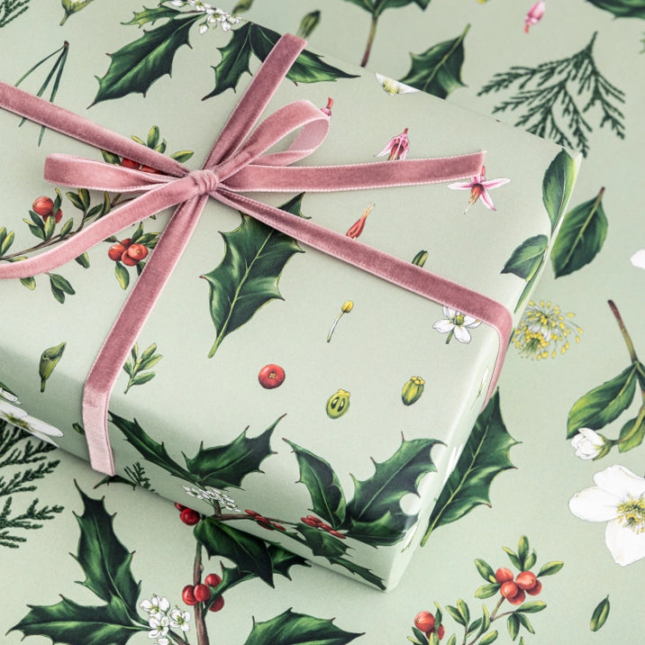 Berry Mix Green-Christmas Gift Wrap