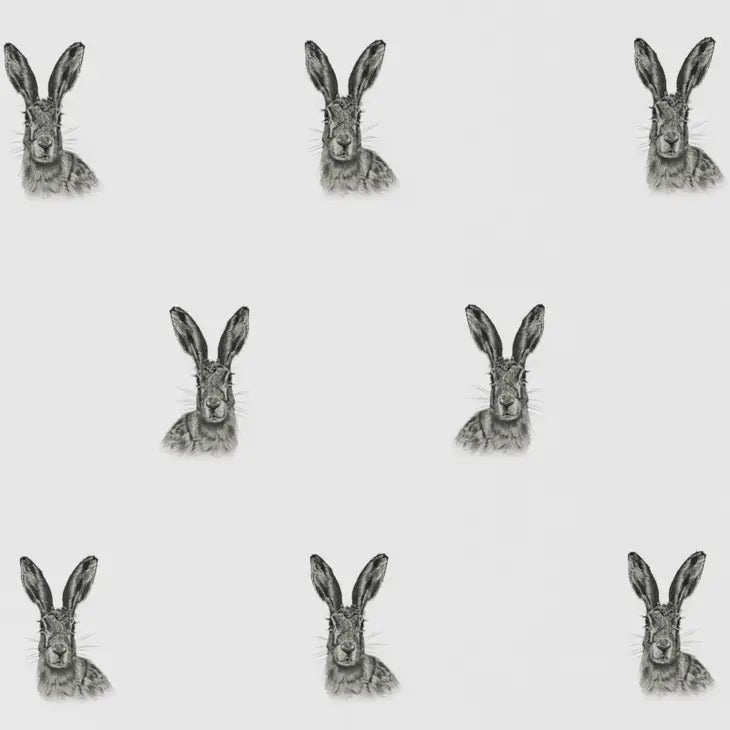 Black and White Hares Wrapping Paper