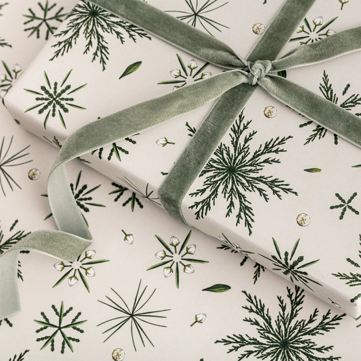 Festive Foliage-Ivory-Christmas Gift Wrap