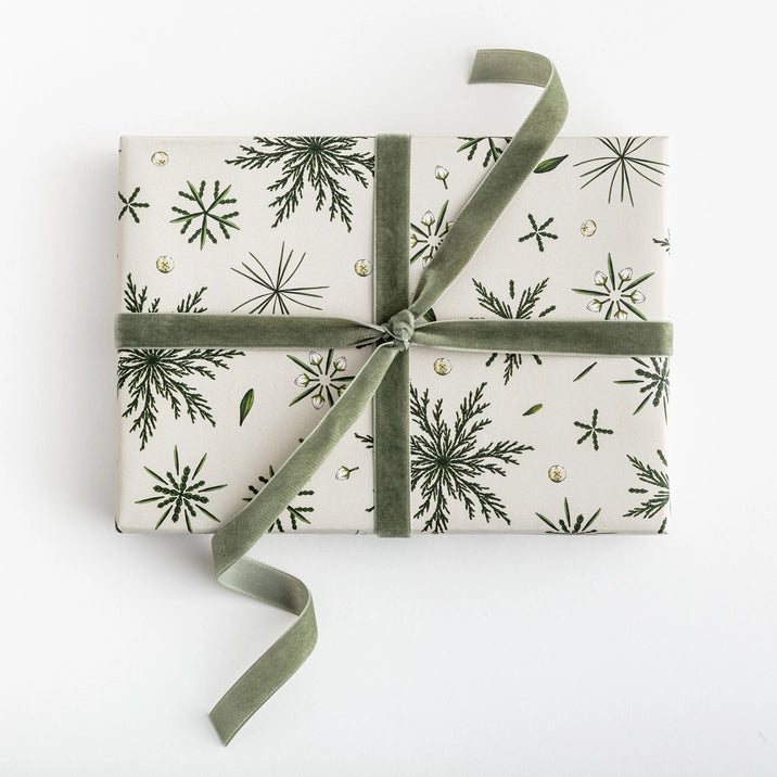 Festive Foliage-Ivory-Christmas Gift Wrap