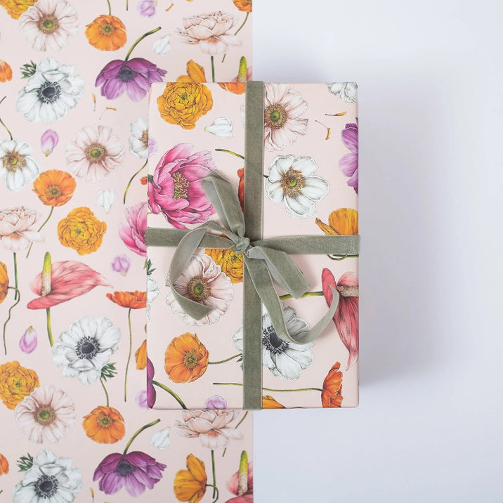 Floral Brights- Pink Gift Wrap