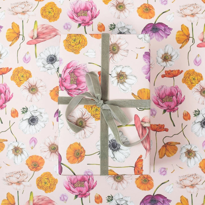 Floral Brights- Pink Gift Wrap