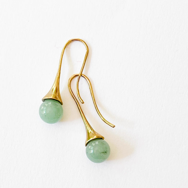 Green Aventurine Teardrop Earrings