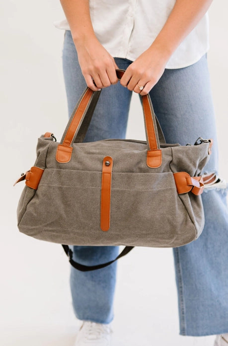 Hayley Canvas Crossbody Tote/Duffle Bag