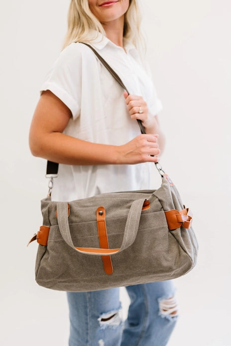 Hayley Canvas Crossbody Tote/Duffle Bag