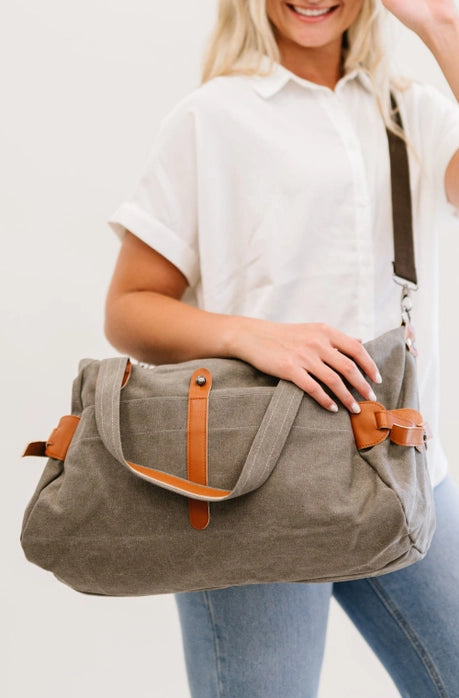 Hayley Canvas Crossbody Tote/Duffle Bag