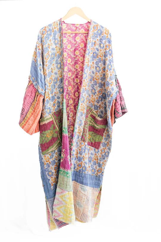 Reversible Kantha Kaftan/Robe Full Length