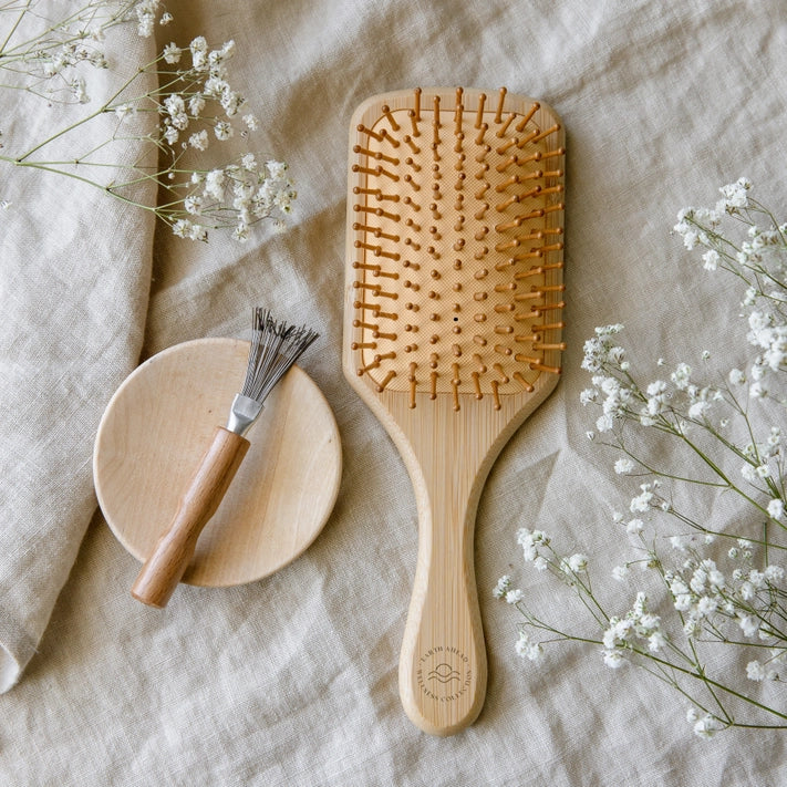 Large Square Bamboo Brush with Cleaner/Eco Friendly