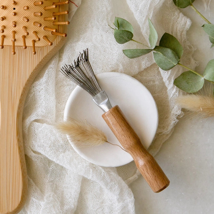 Large Square Bamboo Brush with Cleaner/Eco Friendly