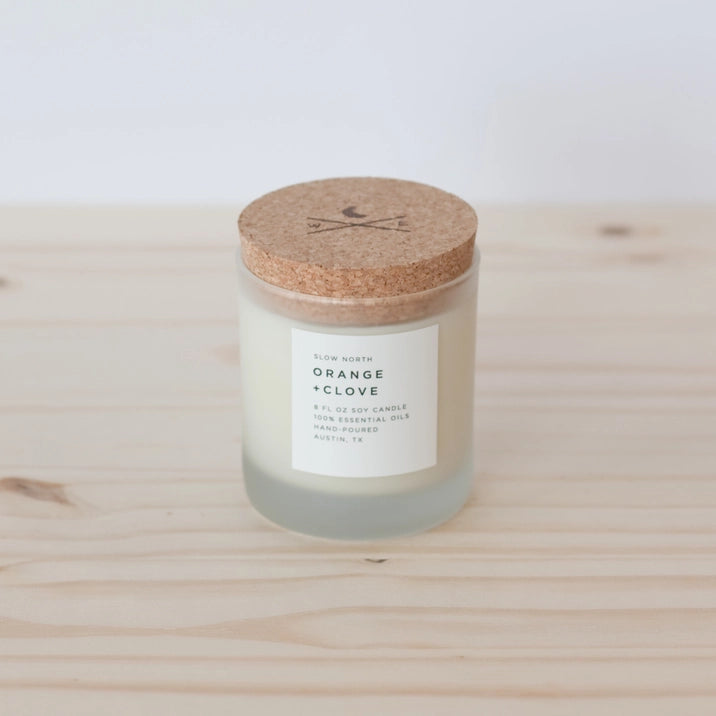 Orange + Clove Frosted Candle