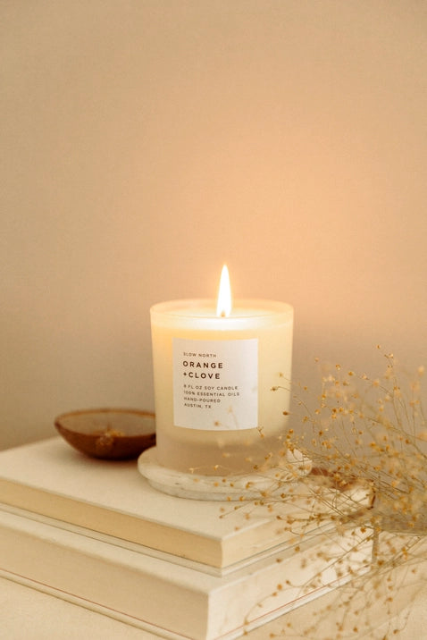 Orange + Clove Frosted Candle