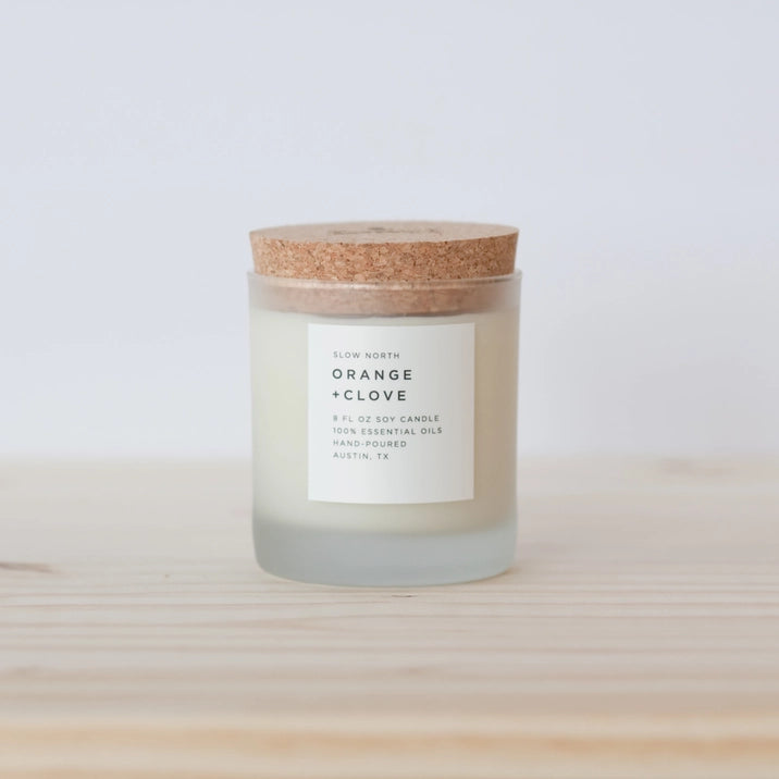 Orange + Clove Frosted Candle