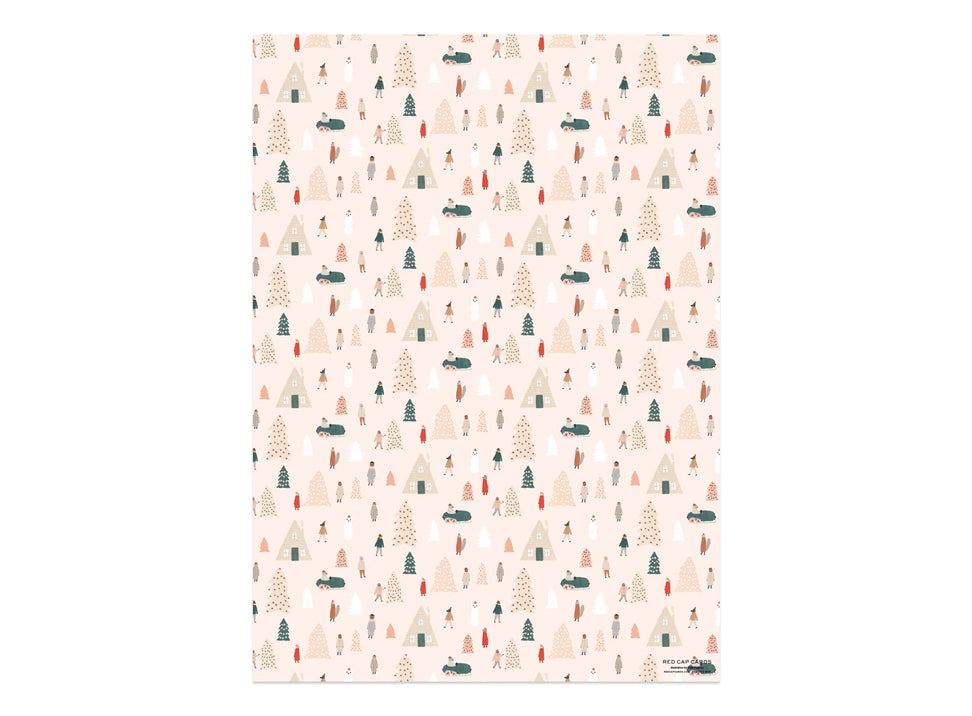 Pink Trees Holiday Wrapping Paper