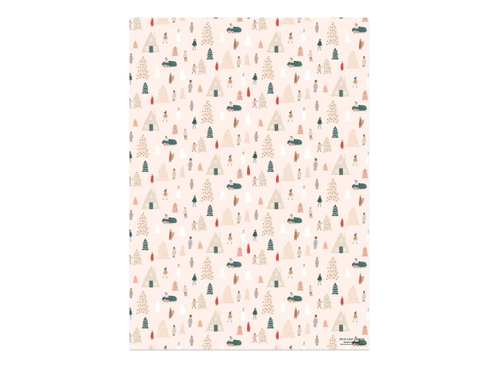 Pink Trees Holiday Wrapping Paper