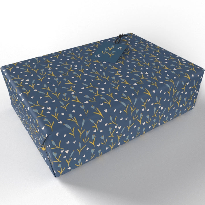 Blue Typha Wrapping Paper