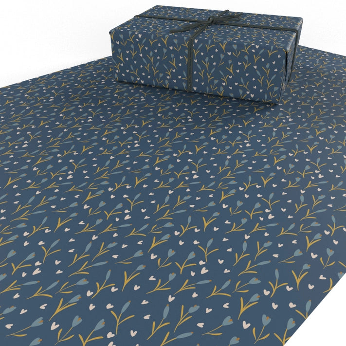 Blue Typha Wrapping Paper