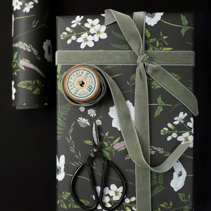 Wild Meadow Black Gift Wrap