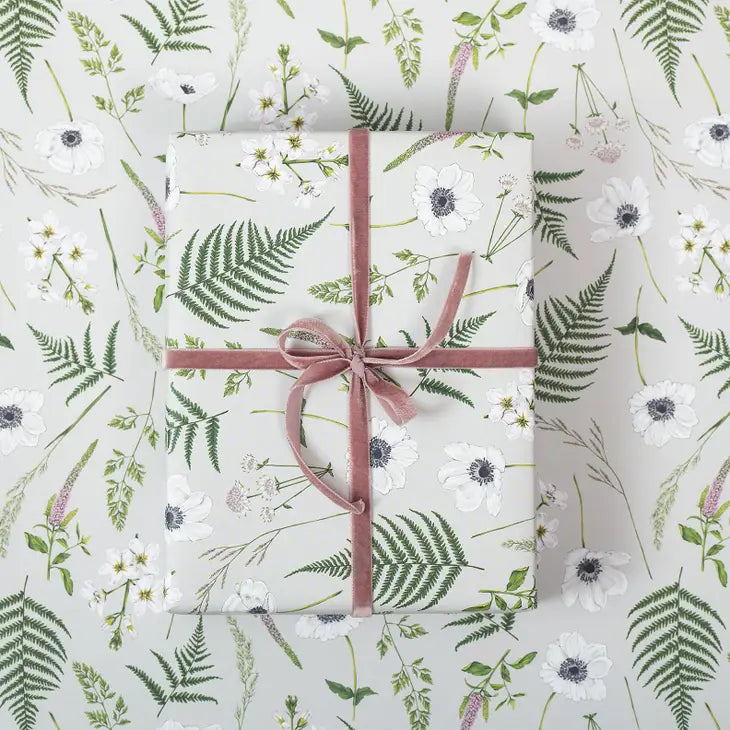 Wild Meadow Grey Gift Wrap