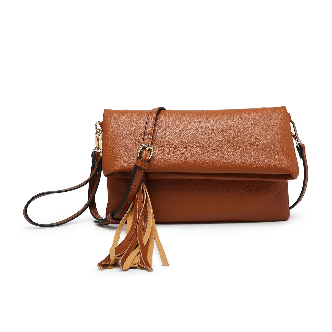 Austin Flapover Tassel  Vegan Crossover Clutch