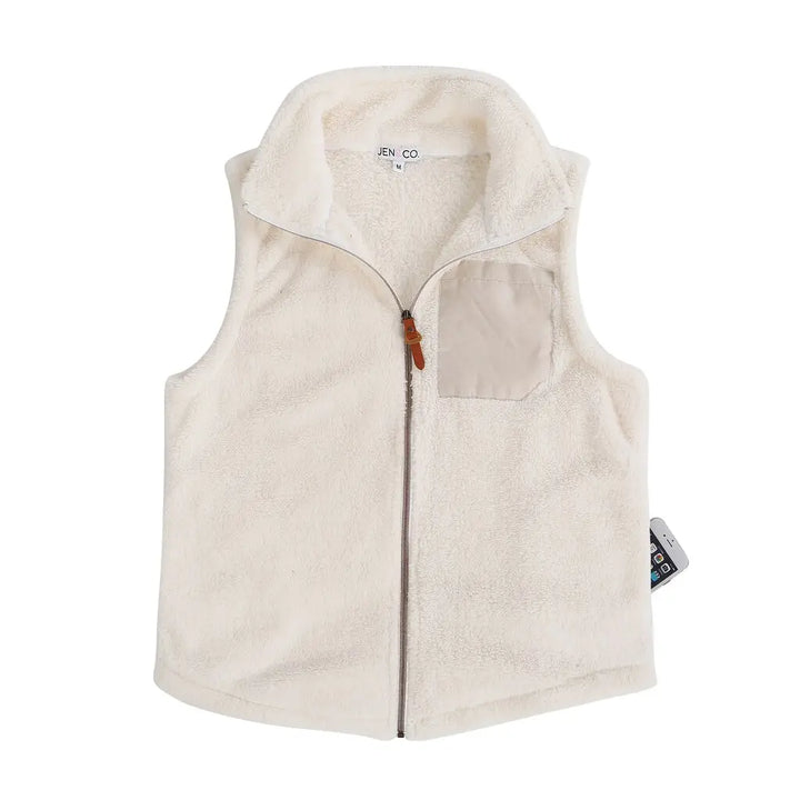 Rue Sherpa Vest w/Faux Pocket Patch