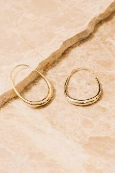 Frances Threader Hoop Earrings. 18K Gold Plating