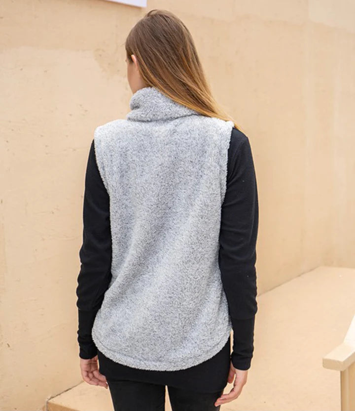 Rue Sherpa Vest w/Faux Pocket Patch